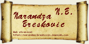 Narandža Brešković vizit kartica